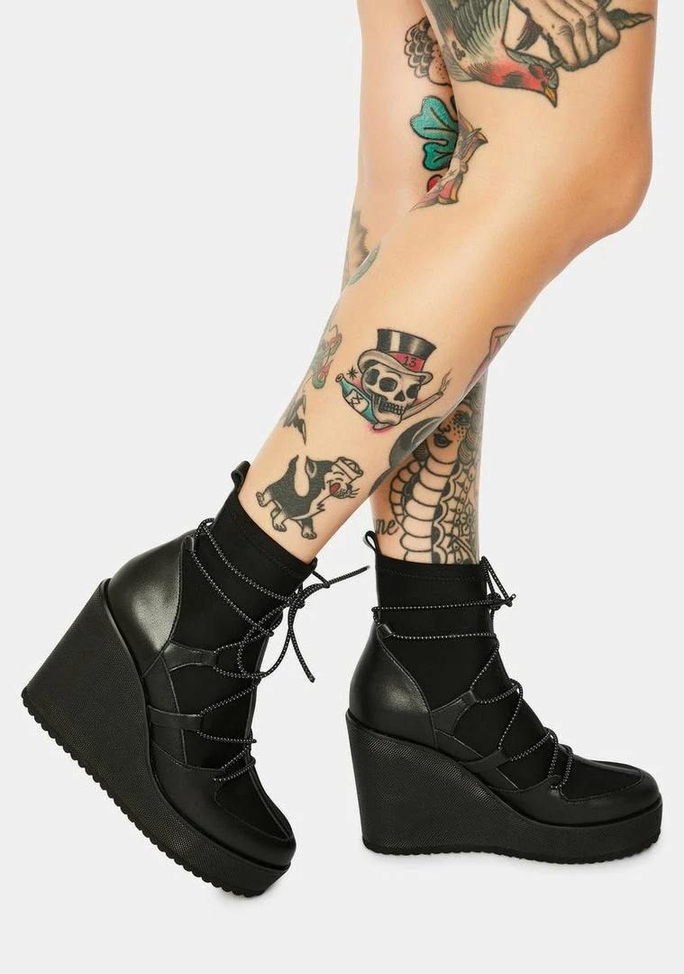 Buy 👏 Steve Madden Atomic Wedge Lace-Up Booties Wedge 👠 Heels 🔥 1 Steve Madden Atomic Wedge Lace-Up Booties Wedge Heels