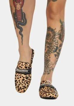 Steve Madden Kalista Leopard Print Chain Flats