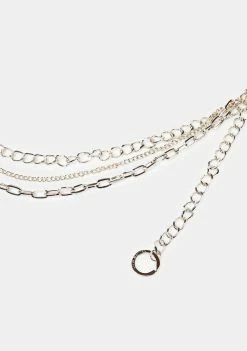 Steve Madden Silver Chain Belt