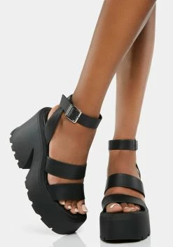 Steve Madden Black Abbot Platform Heels