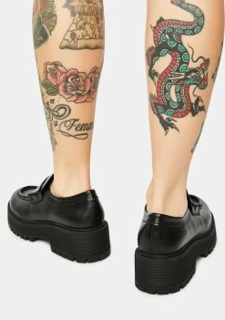 Steve Madden Black Malvern Loafers Platforms