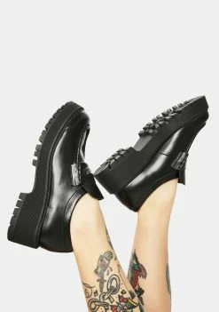 Steve Madden Black Malvern Loafers Platforms