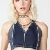 Cute Mistake Elisha Denim Halter Top