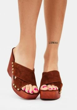 New ❤️ Steve Madden Brown Suede Emiko Wedge 👠 Heels 👏 6 Steve Madden Brown Suede Emiko Wedge Heels