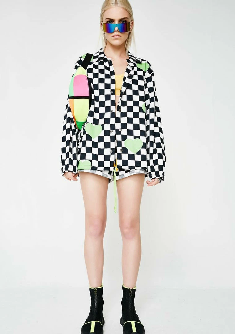 Best Pirce π Cute Mistake Outerwear Trap Their Hearts Checkered Jacket β 5 Cute Mistake Outerwear Trap Their Hearts Checkered Jacket