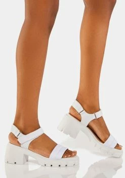 Steve Madden White Louella Platform Sandals