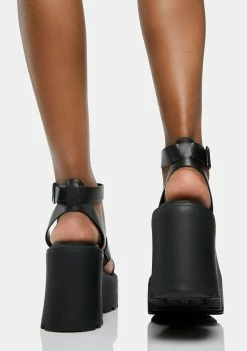 Steve Madden Black Abbot Platform Heels