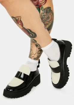 Steve Madden Black & White Malvern Loafers