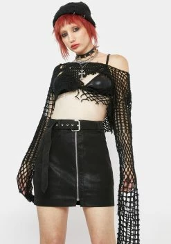 4SI3NNA Black Racquel Mini Skirt Bottoms