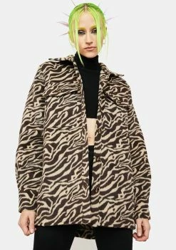 4SI3NNA Devon Animal Print Jacket Outerwear