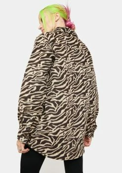 Best Pirce ๐ 4SI3NNA Devon Animal Print Jacket Outerwear ๐งจ 7 4SI3NNA Devon Animal Print Jacket Outerwear