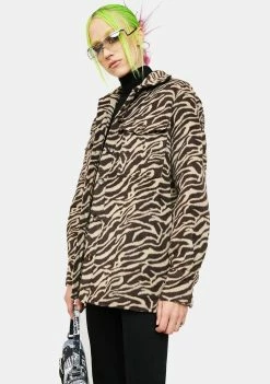 4SI3NNA Devon Animal Print Jacket Outerwear