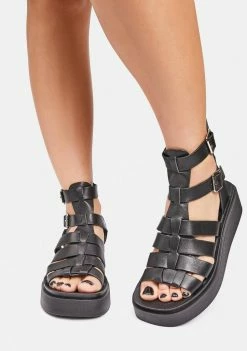 Steve Madden Black IVO Platform Sandals
