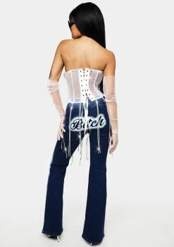 Amarachi Crystal Drip Underbust Corset Bra Tops