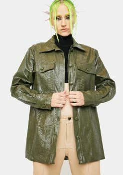 4SI3NNA Outerwear Devon Snake Print Jacket