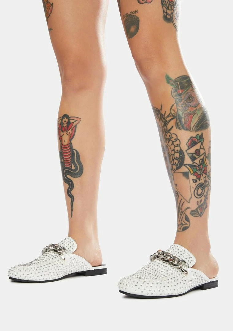 Best Pirce 🛒 Steve Madden Keller Studded Chain Mules Flats 🔔 1 Steve Madden Keller Studded Chain Mules Flats