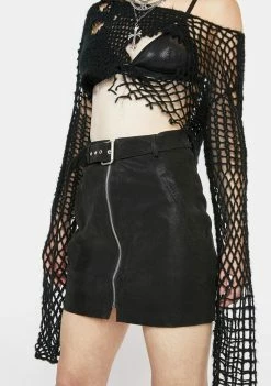 Steve Madden Store 9 4SI3NNA Black Racquel Mini Skirt Bottoms