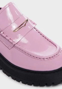 Steve Madden Pink Patent Malvern Loafers Platforms