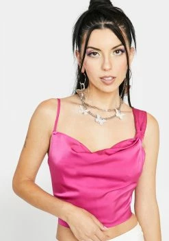 4SI3NNA Fuchsia Leona Crop Top Tank Crop Top