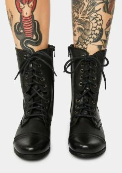 Steve Madden Boots & Booties Troopa Black Leather Combat Boots