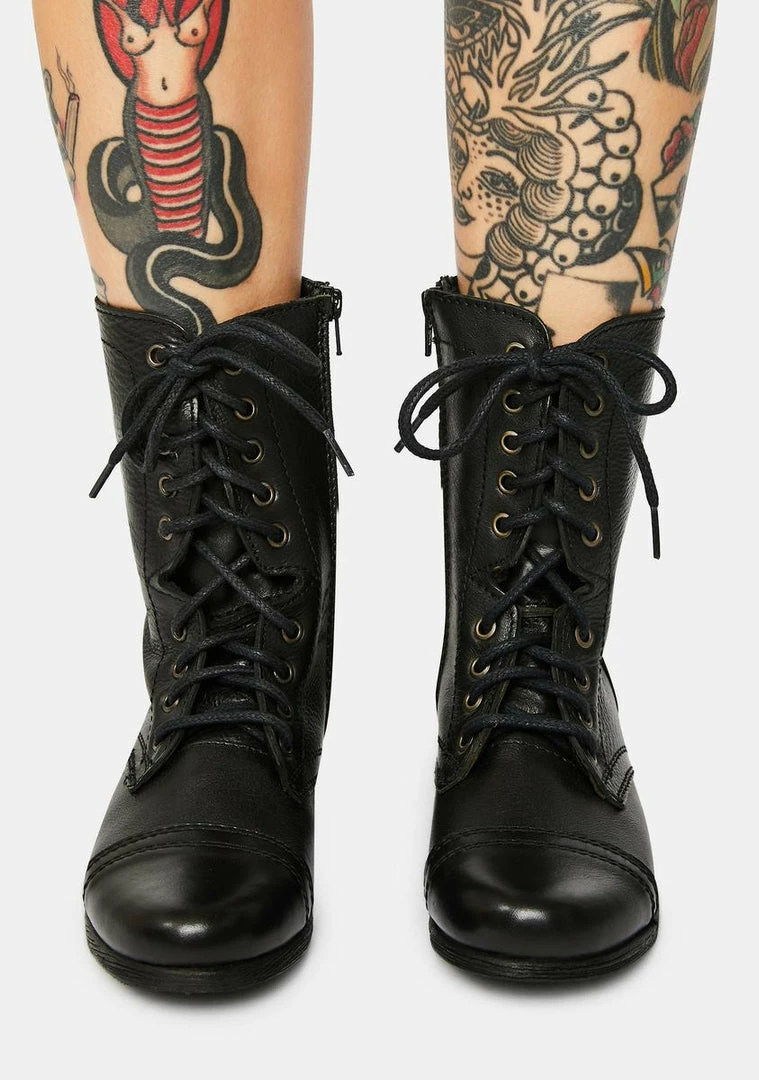 Deals 👏 Steve Madden 🥾 Boots & Booties Troopa Black Leather Combat 🥾 Boots 🎁 2 Steve Madden Boots & Booties Troopa Black Leather Combat Boots