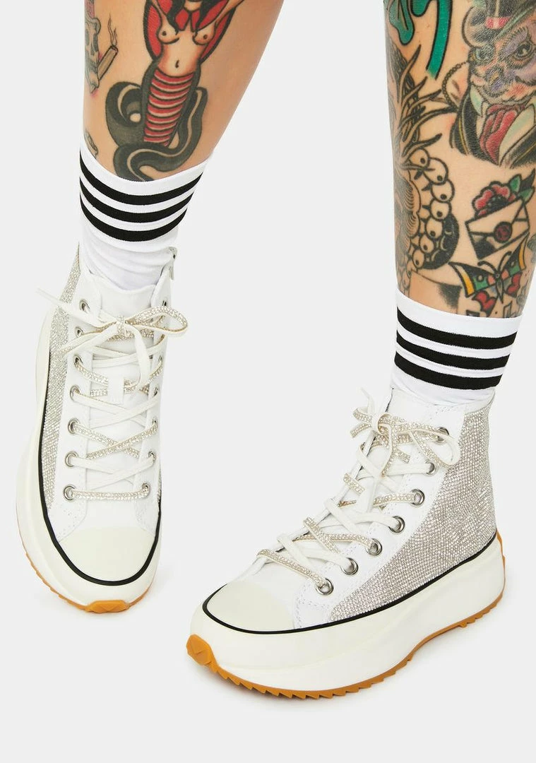 Cheap 🤩 Steve Madden Shaft Rhinestone Platform 👟 Sneakers 🔥 1 Steve Madden Shaft Rhinestone Platform Sneakers