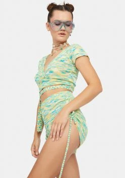 4SI3NNA Green Kristina Wrap Top