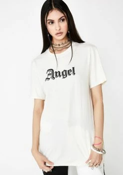 Milk It Embroidered Angel Graphic Tee