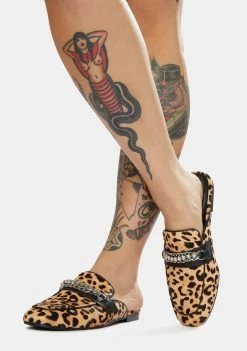 Steve Madden Kalista Leopard Print Chain Flats