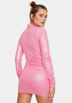 Best Pirce β 4SI3NNA Nailah Metallic Mini π Shirt π Dress π Dresses β¨ 7 4SI3NNA Nailah Metallic Mini Shirt Dress Dresses