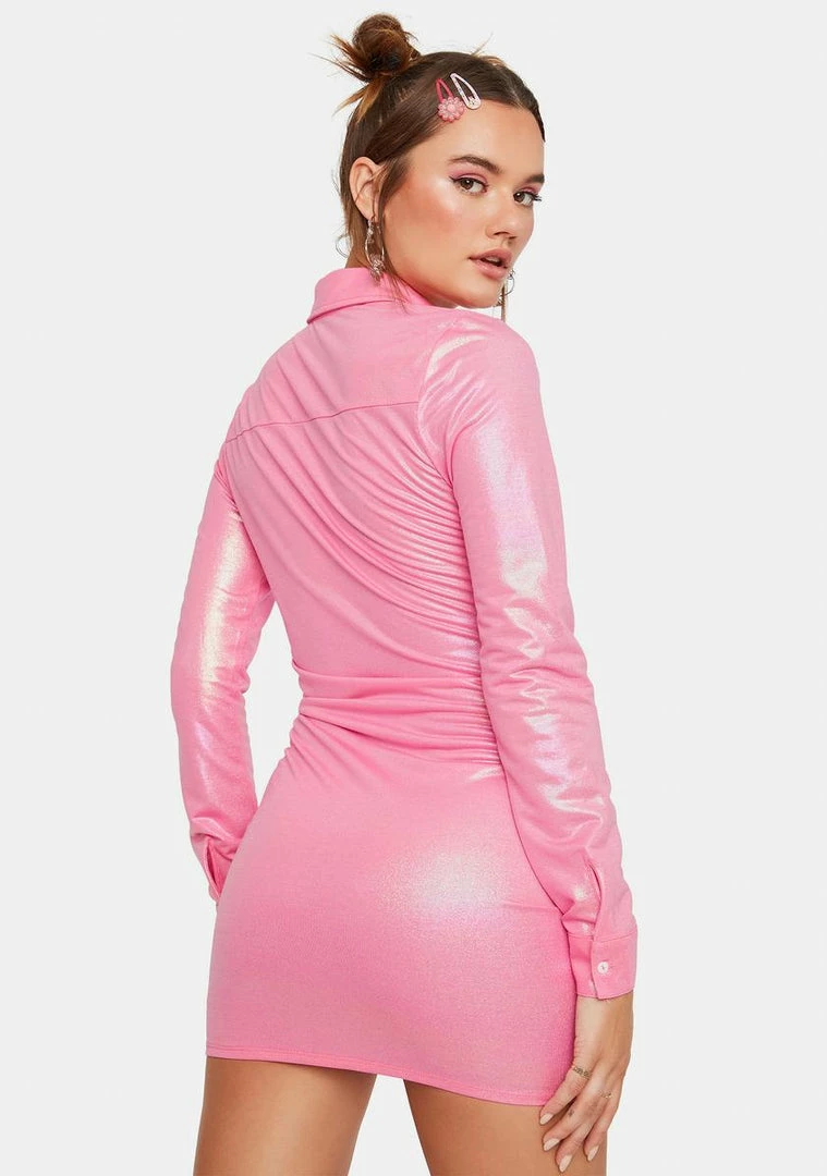 Best Pirce β 4SI3NNA Nailah Metallic Mini π Shirt π Dress π Dresses β¨ 4 4SI3NNA Nailah Metallic Mini Shirt Dress Dresses