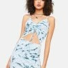 Cute Mistake Blue Tie Dye Ruched Mini Dress