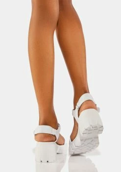 Steve Madden White Louella Platform Sandals