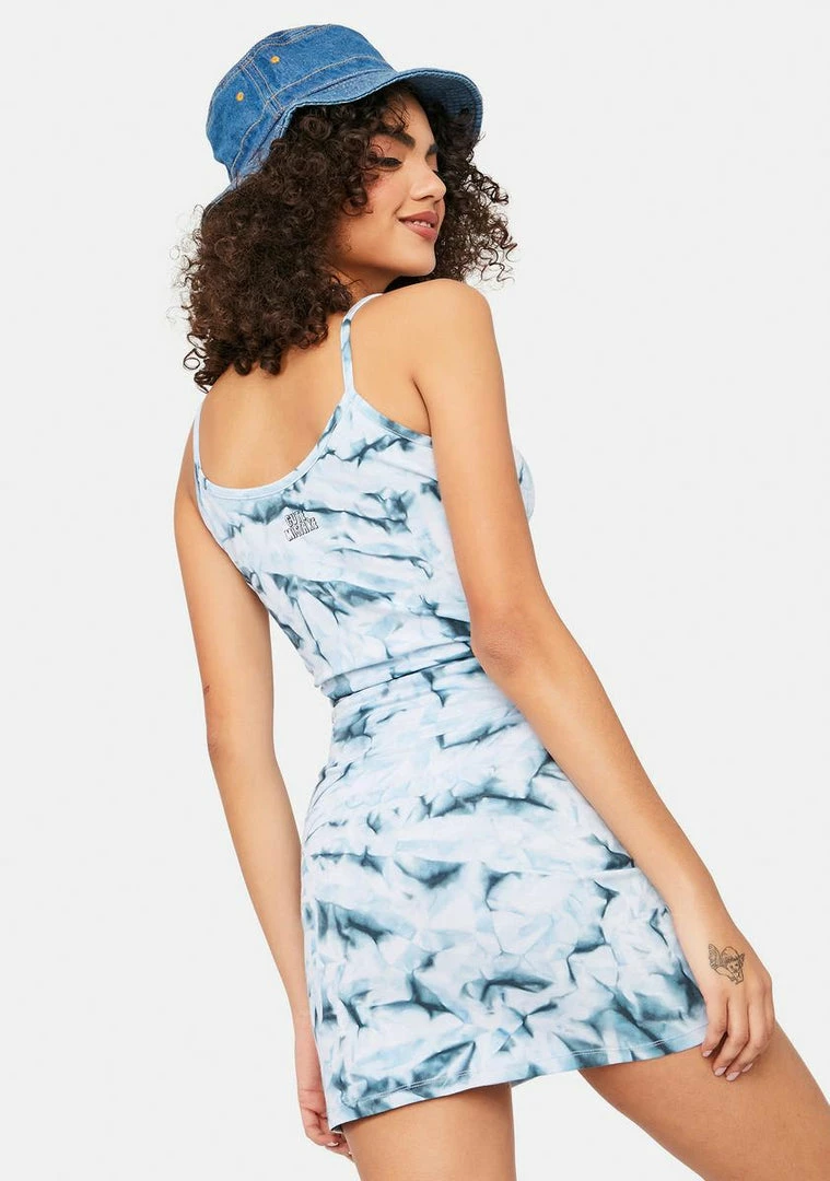 Outlet ⌛ Cute Mistake Blue Tie Dye Ruched Mini 👗 Dress 🌟 4 Cute Mistake Blue Tie Dye Ruched Mini Dress